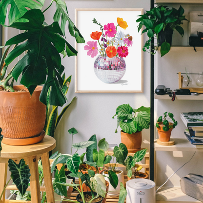 Disco Flowers Art Print