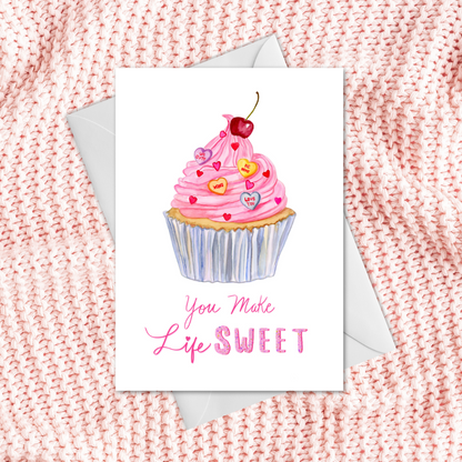 You Make Life Sweet Valentine's Couple Day Greeting Card