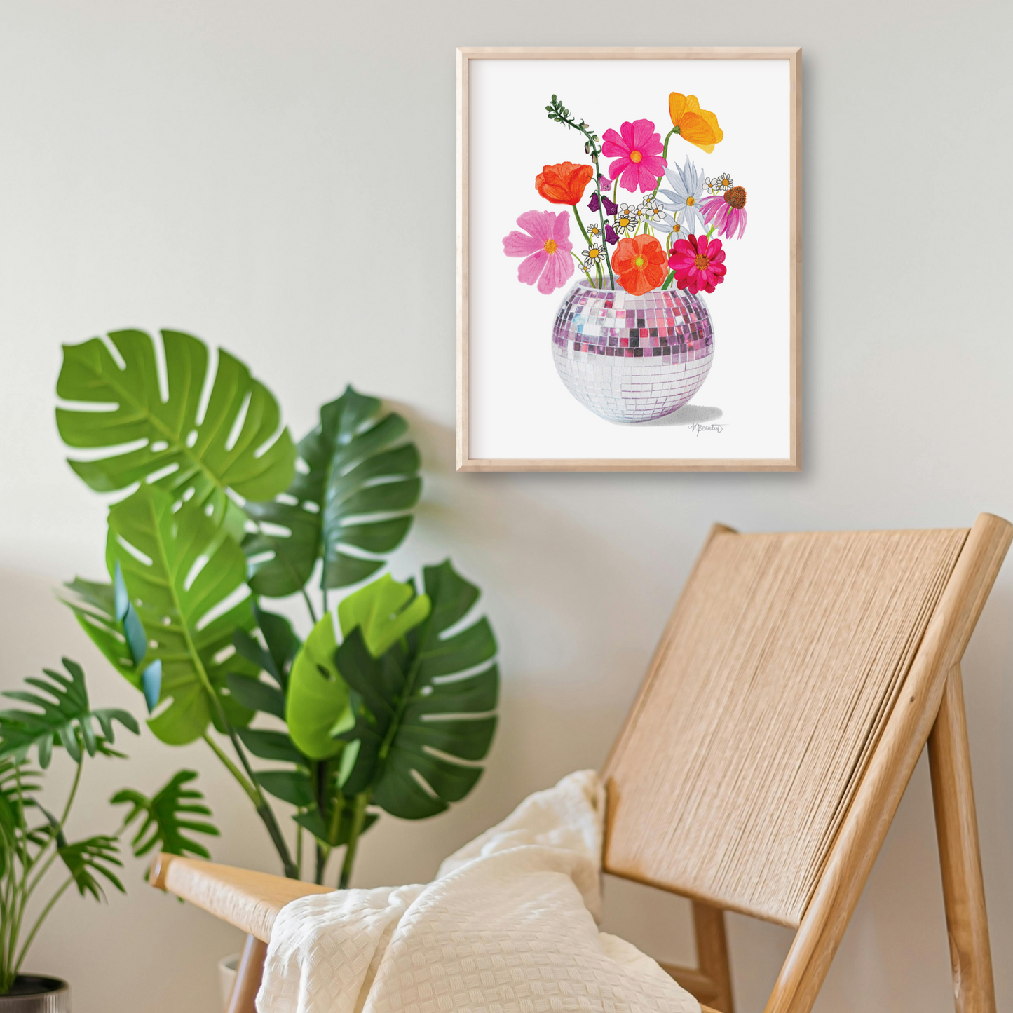 Disco Flowers Art Print