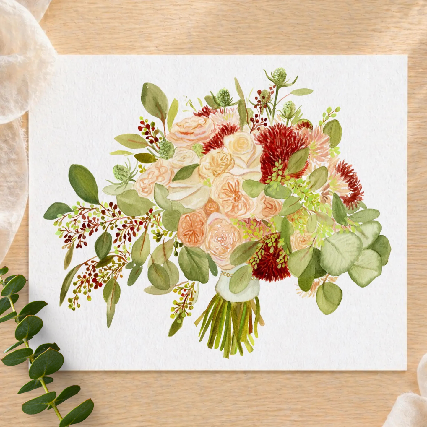 Gift a Custom Wedding Bouquet Painting