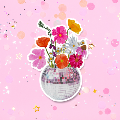 Disco Flowers Sticker