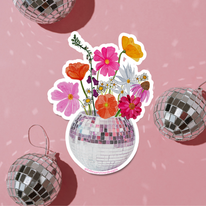 Disco Flowers Sticker