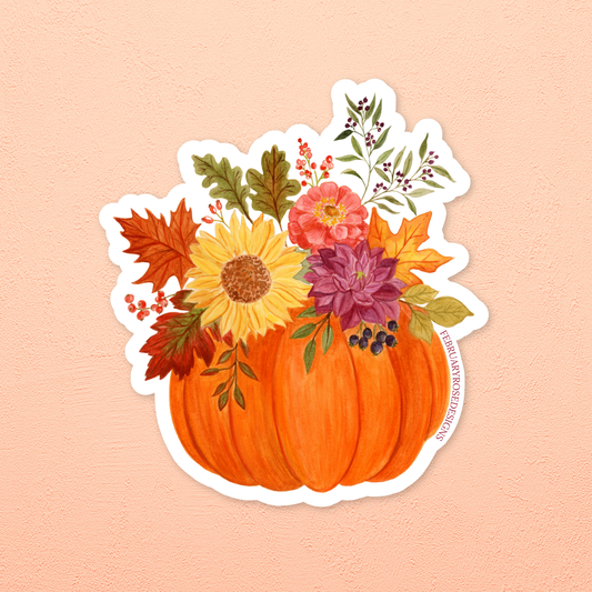 Pumpkin Vase Vinyl Sticker