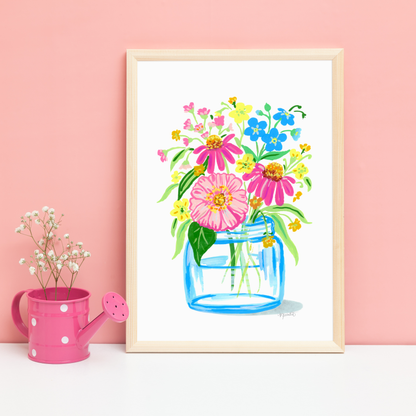 Happy Flowers Art Print