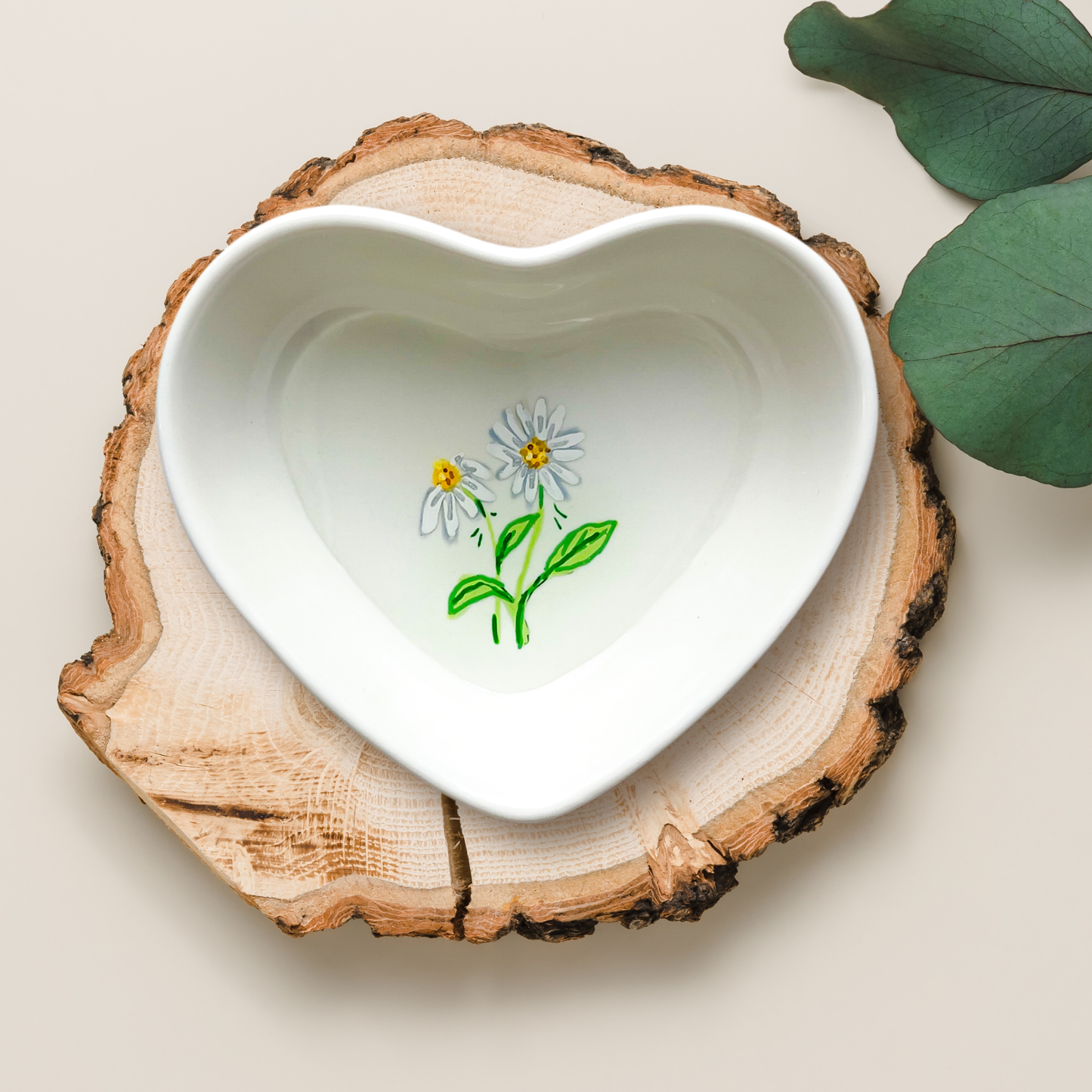 April Birth Flower Daisy Ring Dish Jewelry Tray