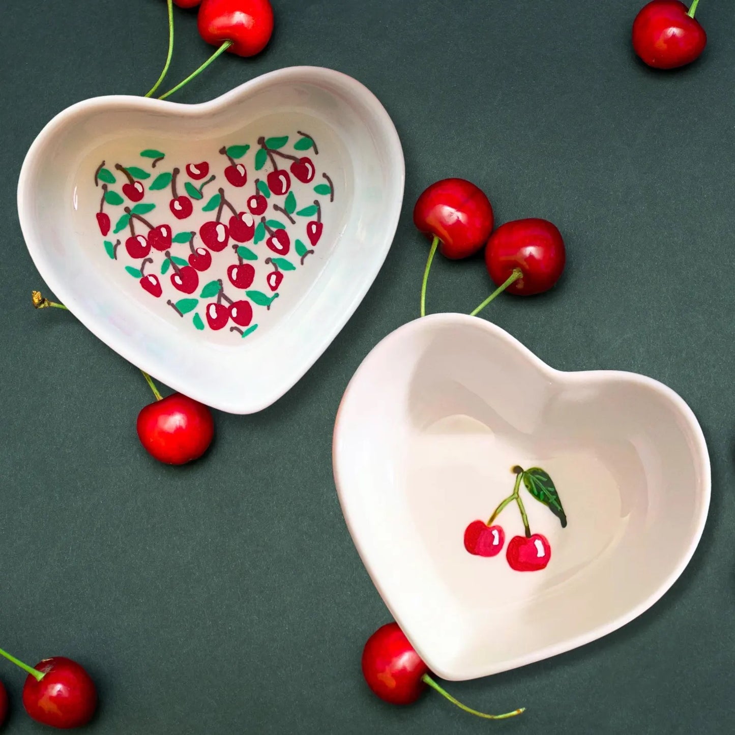 Cherry Pattern Ceramic Trinket Dish