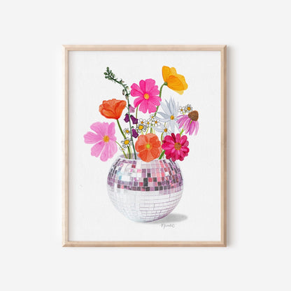 Disco Flowers Art Print