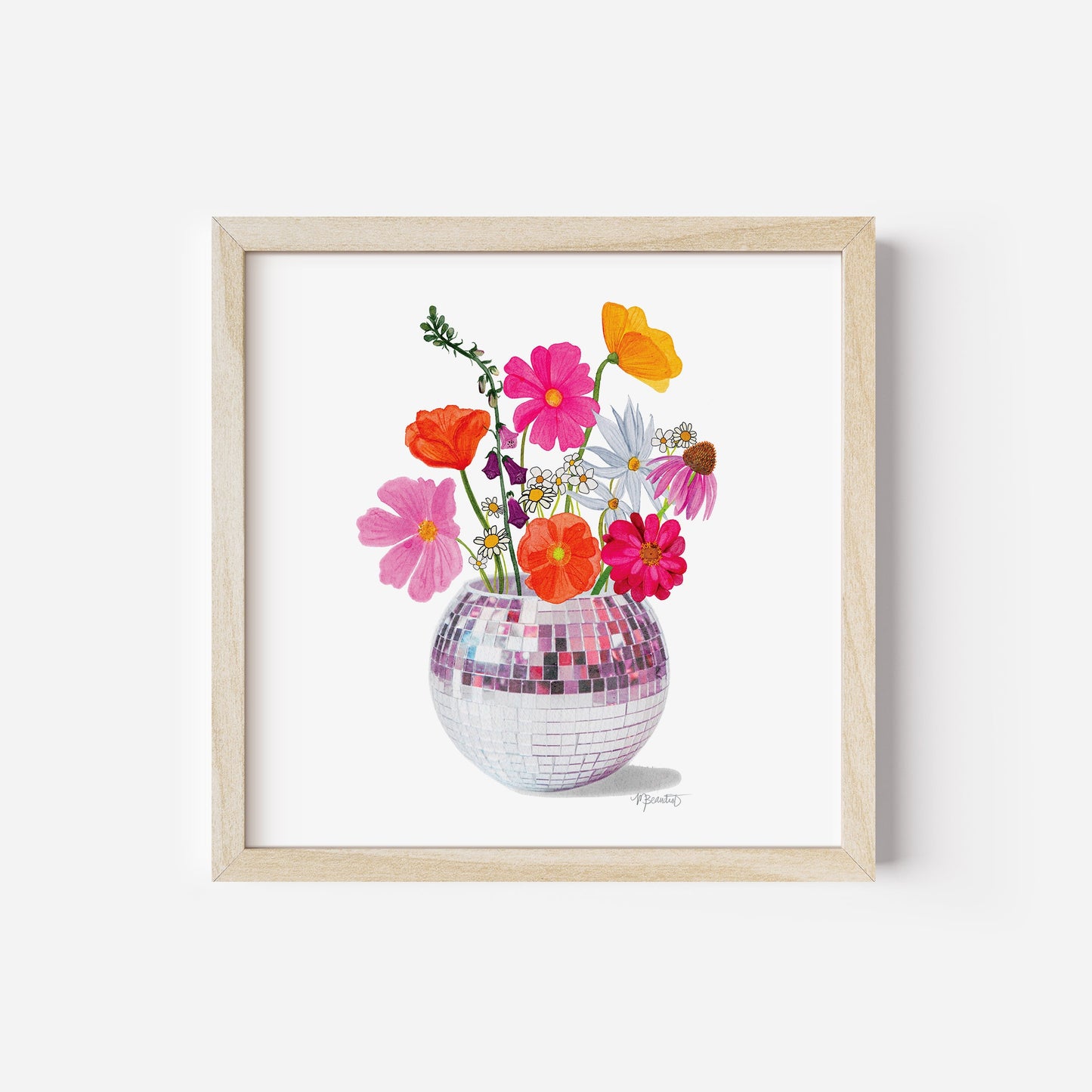 Disco Flowers Art Print