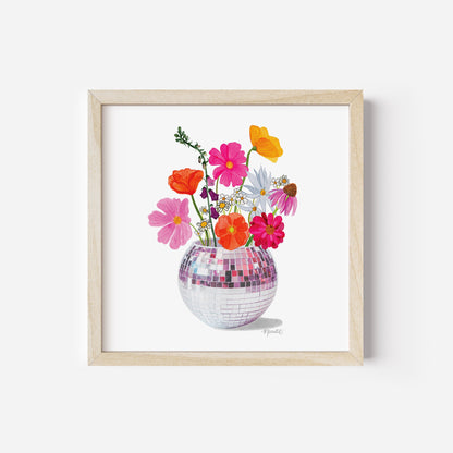 Disco Flowers Art Print