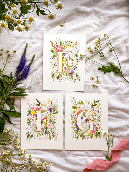 Monogram Original Painting Letter "E"