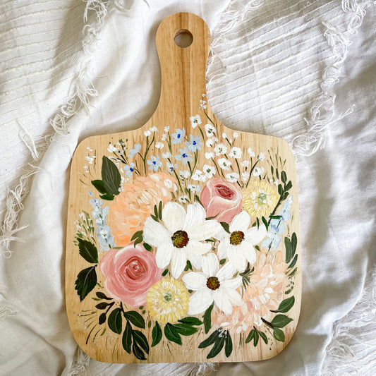 Floral Hand-painted Charcuterie Board 1