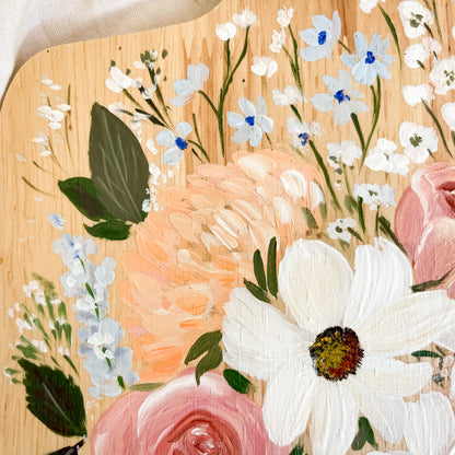 Floral Hand-painted Charcuterie Board 1