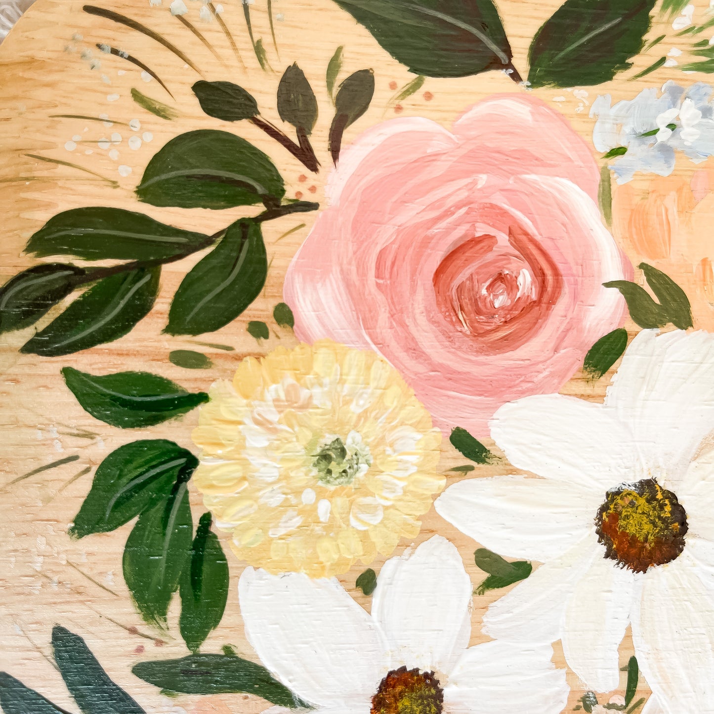 Floral Hand-painted Charcuterie Board 1