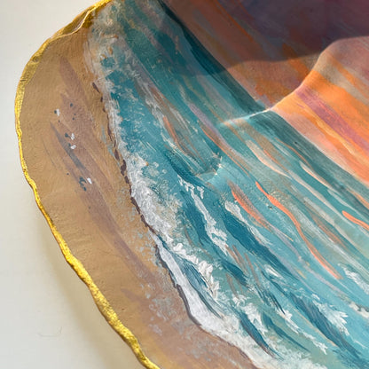 Original Seascape Painting on Large Painted Seashell