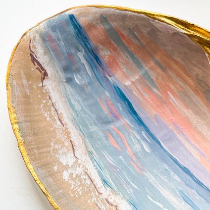 Original Seascape Painting on Small Painted Seashell