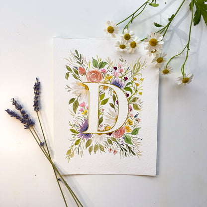 Monogram Original Painting Letter "D"