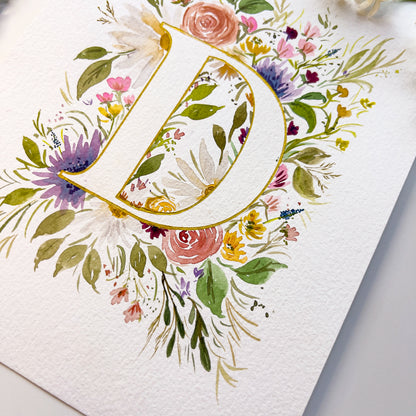 Monogram Original Painting Letter "D"