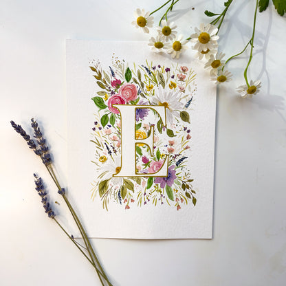 Monogram Original Painting Letter "E"