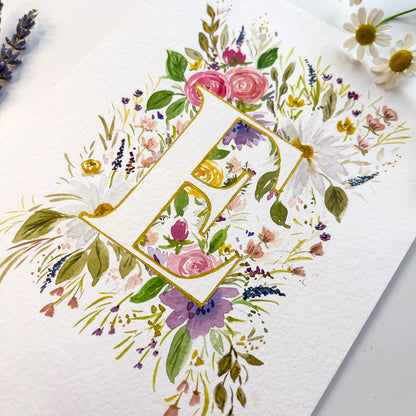 Monogram Original Painting Letter "E"