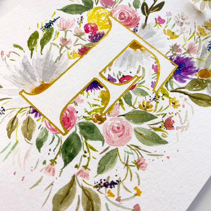 Monogram Original Painting Letter "F"