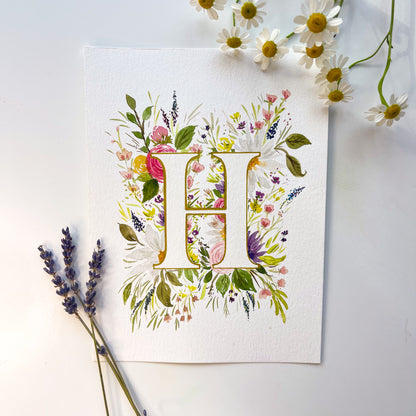 Monogram Original Painting Letter "H"