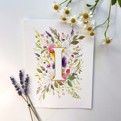Monogram Original Painting Letter "I"