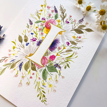 Monogram Original Painting Letter "I"