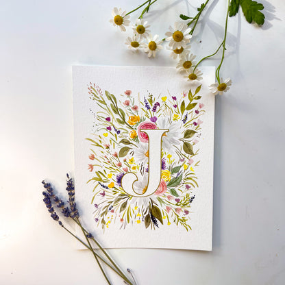 Monogram Original Painting Letter "J"