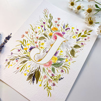 Monogram Original Painting Letter "J"