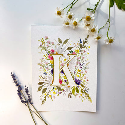 Monogram Original Painting Letter "K"