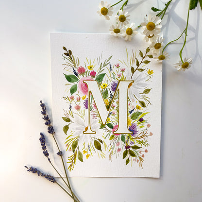 Monogram Original Painting Letter "M"