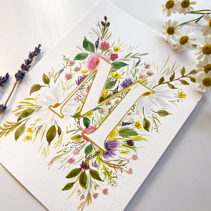 Monogram Original Painting Letter "M"