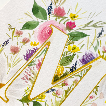 Monogram Original Painting Letter "M"