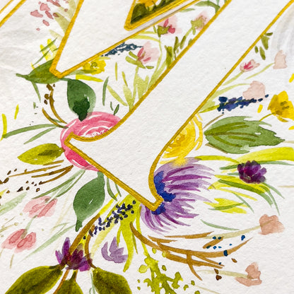 Monogram Original Painting Letter "M"