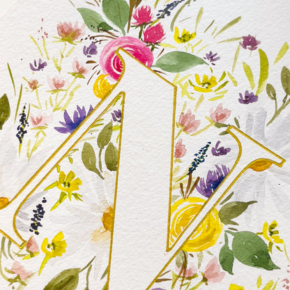 Monogram Original Painting Letter "N"