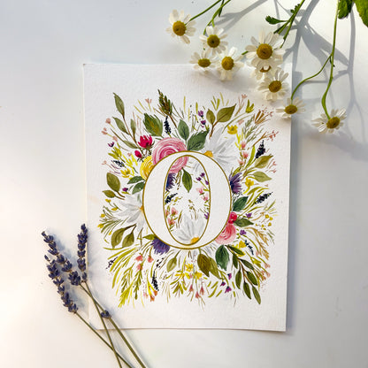 Monogram Original Painting Letter "O"