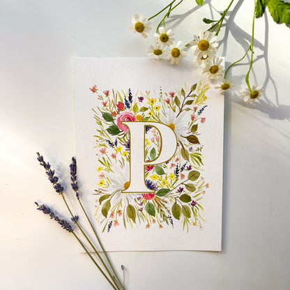 Monogram Original Painting Letter "P"