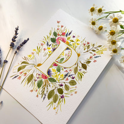 Monogram Original Painting Letter "P"