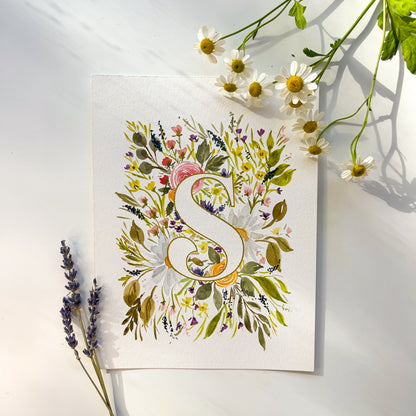 Monogram Original Painting Letter "S"