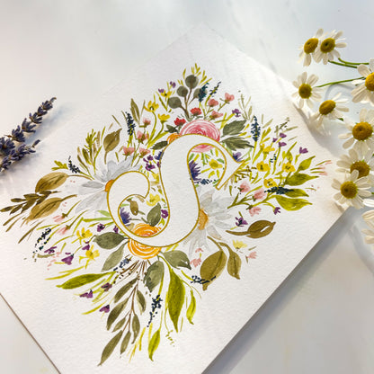 Monogram Original Painting Letter "S"