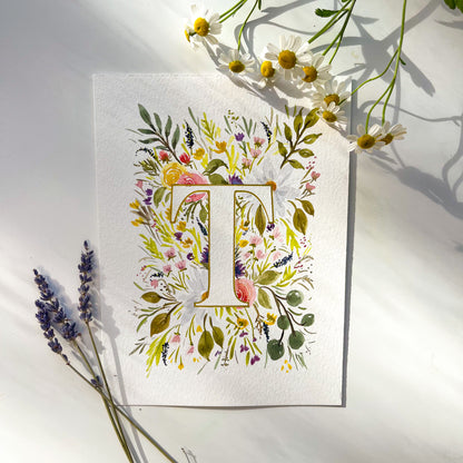 Monogram Original Painting Letter "T"