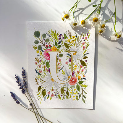 Monogram Original Painting Letter "U"