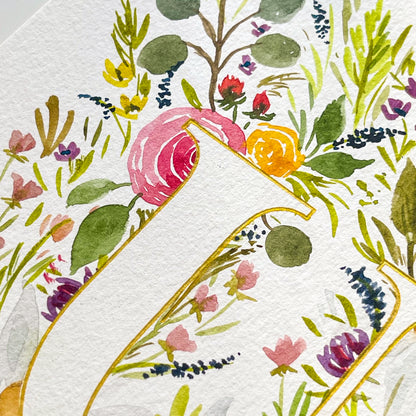 Monogram Original Painting Letter "U"