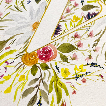 Monogram Original Painting Letter "V"