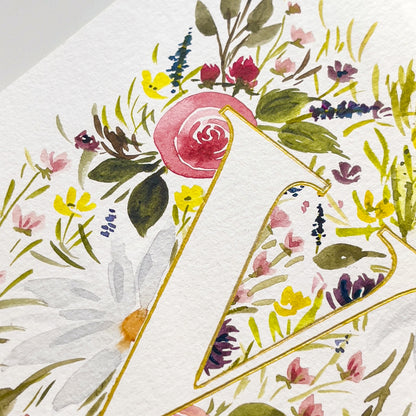 Monogram Original Painting Letter "V"