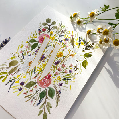 Monogram Original Painting Letter "W"