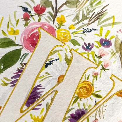 Monogram Original Painting Letter "W"