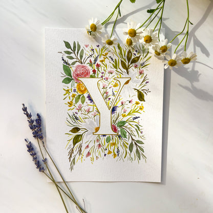 Monogram Original Painting Letter "Y"