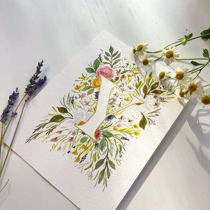 Monogram Original Painting Letter "Y"