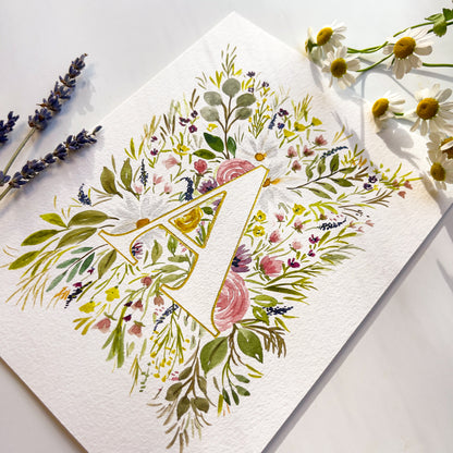 Monogram Original Painting Letter "A"